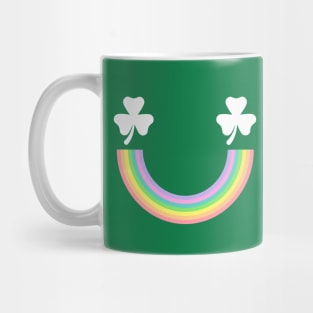 Rainbow Shamrock Smiley Mug